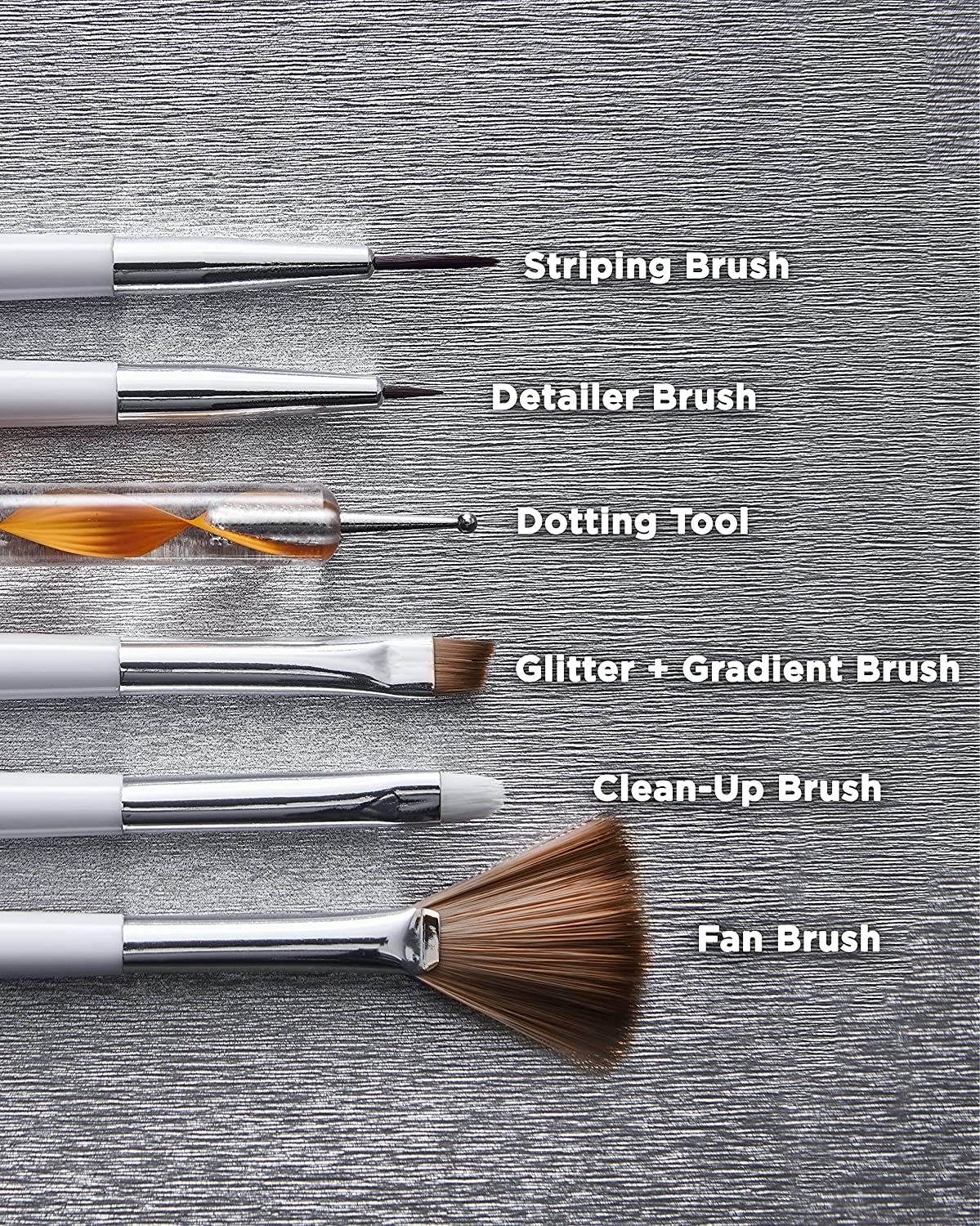 Sally Hansen Nail Salon Pro Tool Kit, 0.32 Oz, Nail Art Tools, Nail Dotting Tool, Easy to Use, Detailer Brush, Stripping Brush, Marbling and Dotting Tool - Image 4